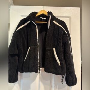 JoyLab Black and White Fleece Puffer Jacket